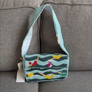 Diver Swimmer Beaded Bag